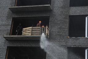 Participants of the picket set fire to tires