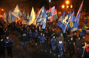 Participants of the torchlight procession