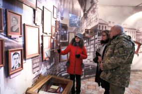 Visitors in the museum named after Stepan Bandera