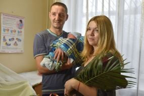 Parents with a newborn son