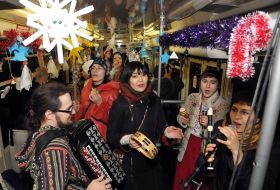 Christmas tram in Kharkov