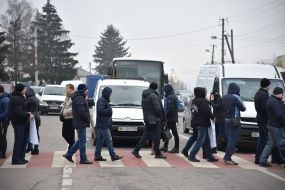 The activists blocked the road to Shegini's checkpoint