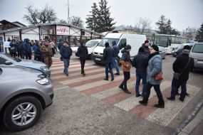 The activists blocked the road to Shegini's checkpoint