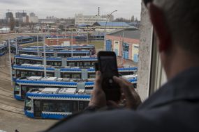 New trams at the depot
