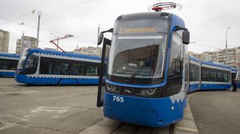 New trams at the depot