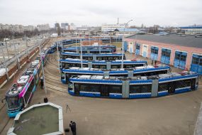 New trams at the depot