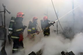 Elimination of a fire in a production room