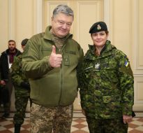 President of Ukraine Petro Poroshenko and 29th Governor General of Canada Julie Payette