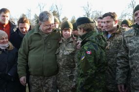 President of Ukraine Petro Poroshenko and 29th Governor General of Canada Julie Payette on the Yavoriv landfill