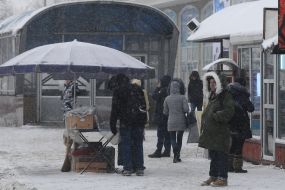 People near the metro station