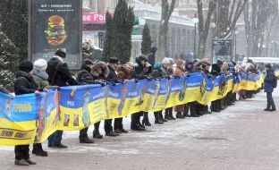 The longest flag of Ukraine unfolded on Khreshchatyk