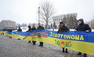 The longest flag of Ukraine unfolded on Khreshchatyk