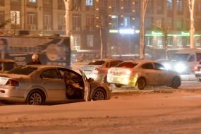 Снегопад в Запорожье