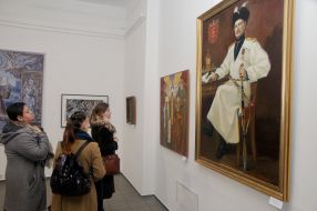 Visitors view the picture