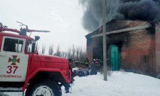 Liquidation of a fire in a warehouse of fuel and lubricants