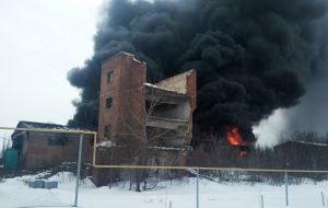 Liquidation of a fire in a warehouse of fuel and lubricants