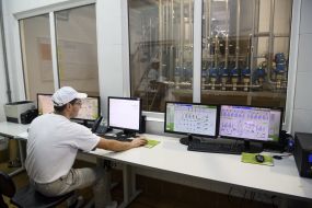 The dispatcher monitors the operation of the equipment
