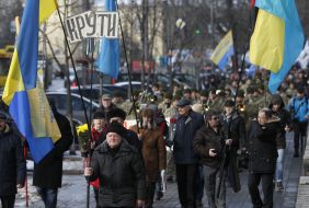 Participants in the March of Memory Heroes Krut