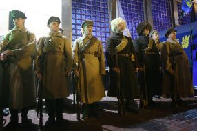 Реконструкция боя войск УНР против большевиков на заводе «Арсенал»