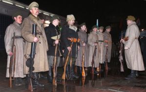 Реконструкция боя войск УНР против большевиков на заводе «Арсенал»