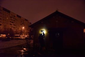 Fire in the wooden church of St. Vladimir