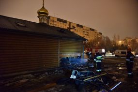 Fire in the wooden church of St. Vladimir
