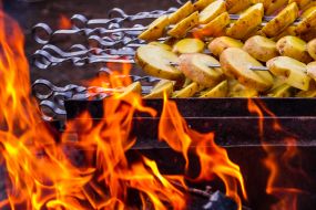 Potatoes on skewers
