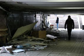 Dismantling of stalls near the Maydan Nezalezhnosti metro station