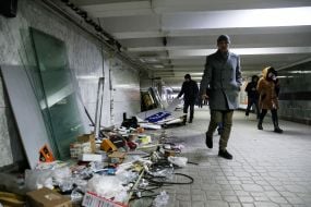 Dismantling of stalls near the Maydan Nezalezhnosti metro station