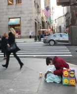 The man asks for alms