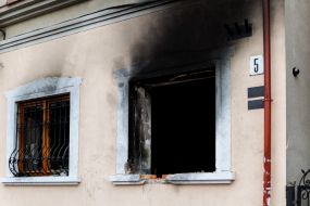 Последствия пожара в здании Общества Венгерской культуры Закарпатья