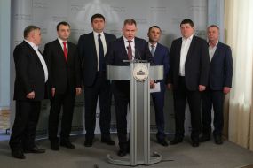 People's deputies during the briefing