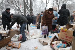 People disassemble food
