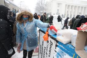 People disassemble food