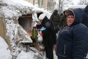 People disassemble food