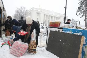 People disassemble food