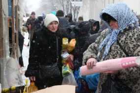 People disassemble food