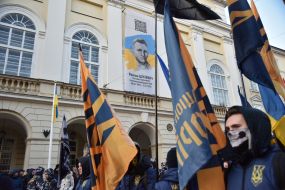 Torchlight procession in Lviv