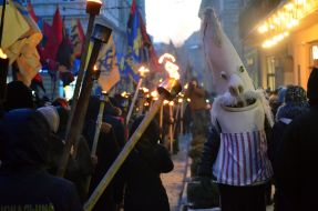Torchlight procession in Lviv
