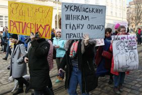 Marsh of feminists in Lviv