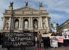 Marsh of feminists in Lviv