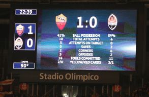 Табло с результатом матча