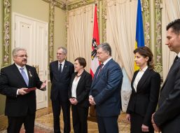 Alexander van der Bellen, Petro Poroshenko and Christoph Otto