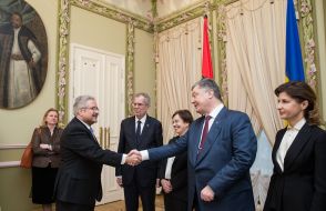 Alexander van der Bellen, Petro Poroshenko and Christoph Otto