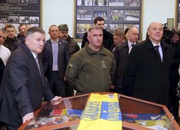 Andrey Parubiy, Nikolay Balan and Arsen Avakov