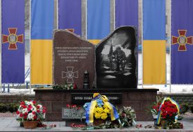 Memorable sign to the dead volunteers