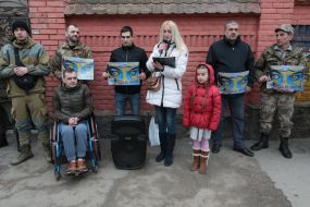 Participants of the action near the consulate of the Russian Federation