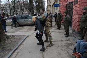Participants of the action near the consulate of the Russian Federation