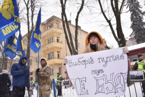 Participants in the rally against the presidential election
