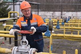 Worker near gas pipes